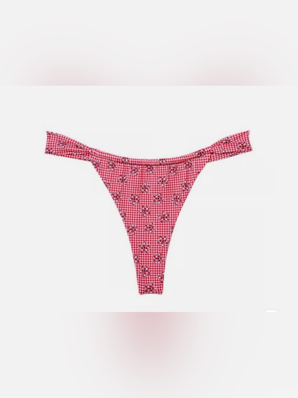 PINK Victoria's Secret Red & White Gingham Lined Bikini Bottom Ladybug Lane Red